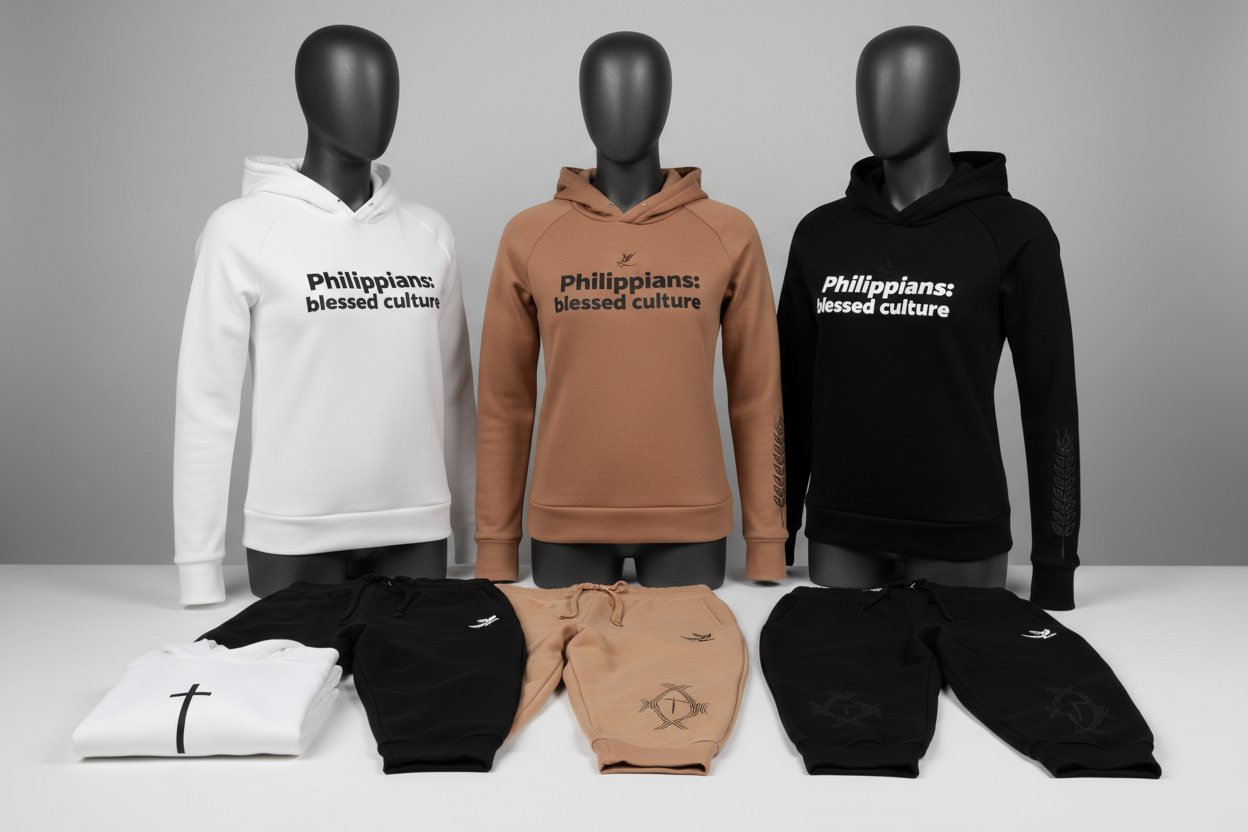 sports wear for the brand "Philippians:blessed culture"